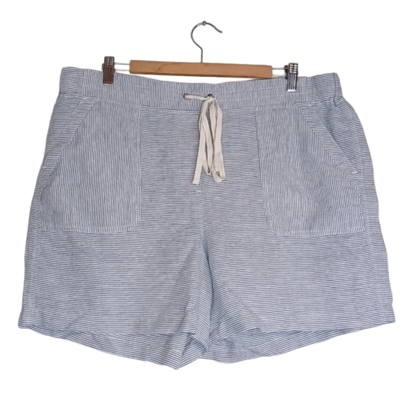NWT Talbots Nautical Striped Linen Cotton Sz XL Breathable Contemporary Shorts - Picture 1 of 12